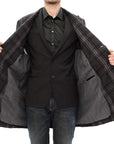 Dolce & Gabbana Sicilia Checkered Wool Blend Coat