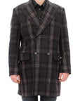 Dolce & Gabbana Sicilia Checkered Wool Blend Coat