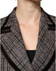 Dolce & Gabbana Brown Plaid Long Sleeve Cropped Coat Jacket