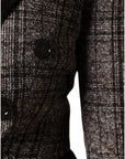 Dolce & Gabbana Brown Plaid Long Sleeve Cropped Coat Jacket