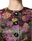 Dolce & Gabbana Multicolor Floral Jacquard Cropped Jacket