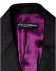 Dolce & Gabbana Multicolor Stripes Wool Cropped Blazer Coat Jacket