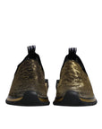 Dolce & Gabbana Gold Glitter Leopard Sorrento Sneakers Shoes