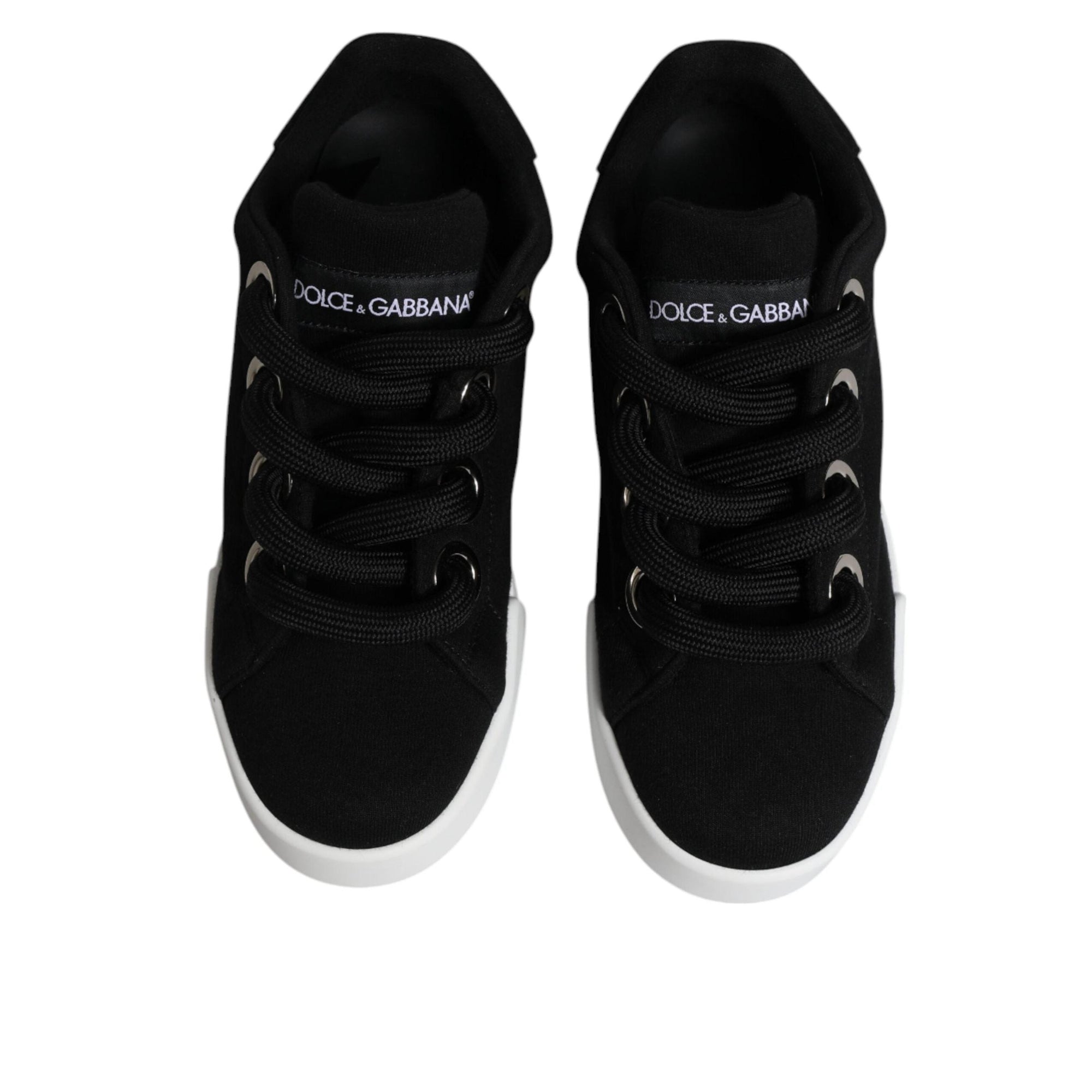 Dolce & Gabbana Black Portofino Low Top Sneakers Shoes