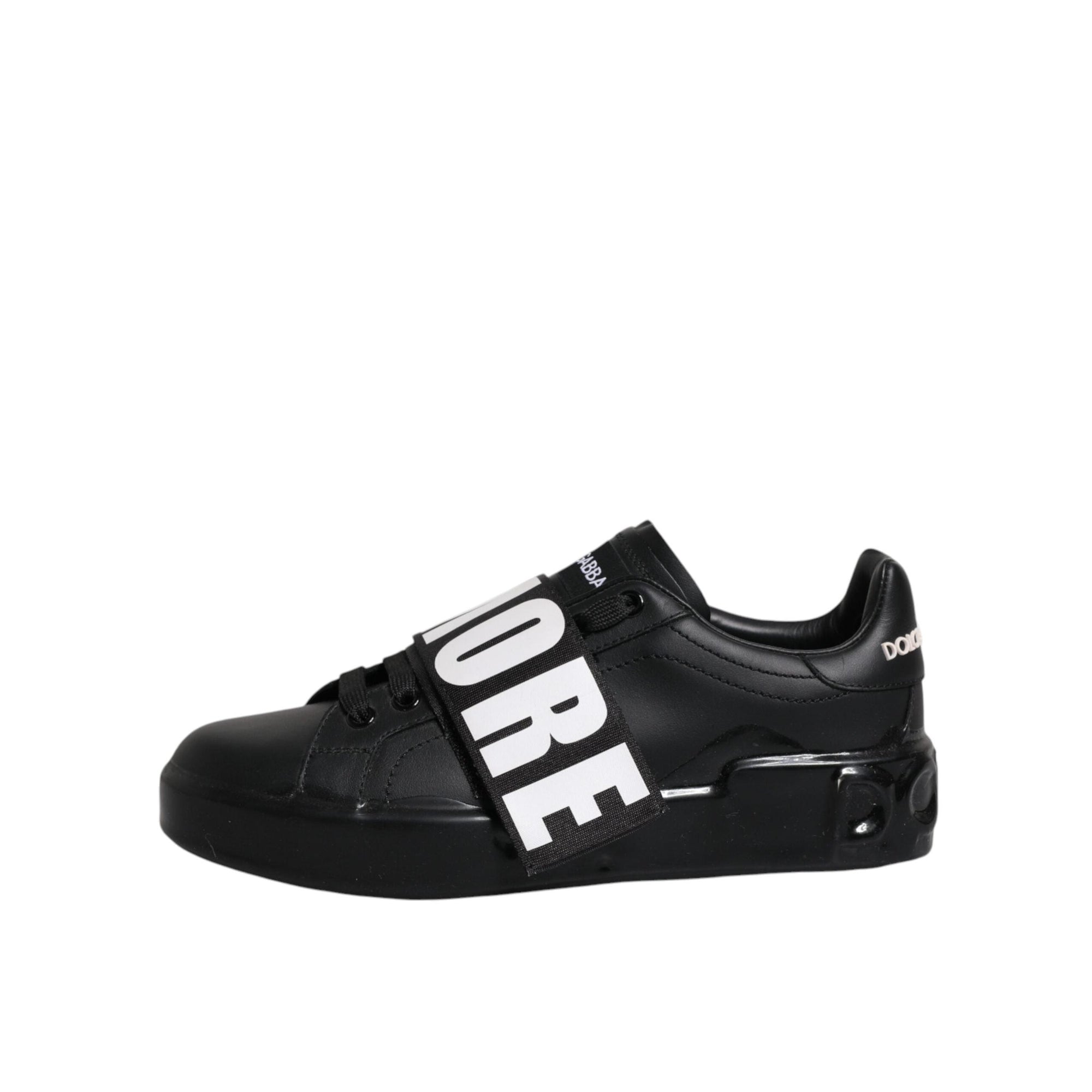 Dolce & Gabbana Black D&G AMORE Low Top Sneakers Shoes