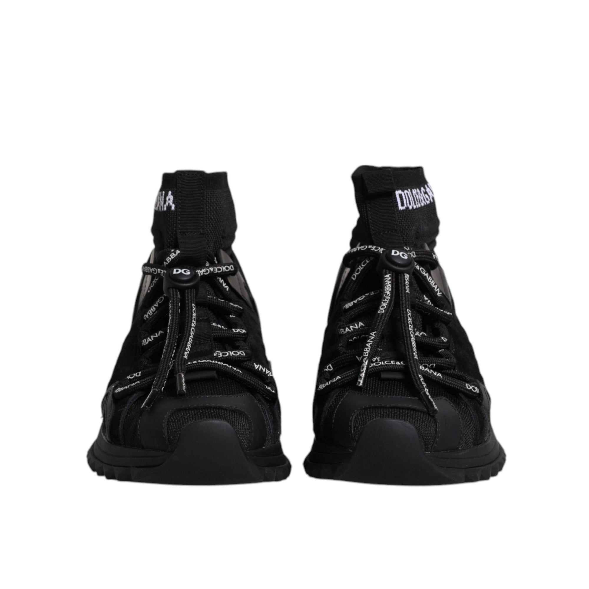 Dolce & Gabbana Black Sorrento Socks Logo Sneakers Shoes