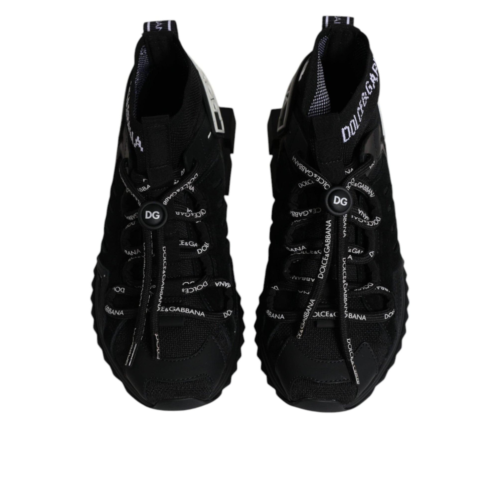 Dolce & Gabbana Black Sorrento Socks Logo Sneakers Shoes