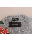 Dolce & Gabbana Elegant Silver Floral Applique Cardigan