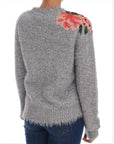 Dolce & Gabbana Elegant Silver Floral Applique Cardigan
