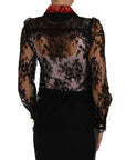 Dolce & Gabbana Floral Lace Embroidered Blouse with Crystals
