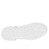 Dolce & Gabbana White Red Portofino Low Top Sneakers Shoes