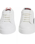 Dolce & Gabbana White Red Portofino Low Top Sneakers Shoes
