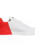Dolce & Gabbana White Red Portofino Low Top Sneakers Shoes