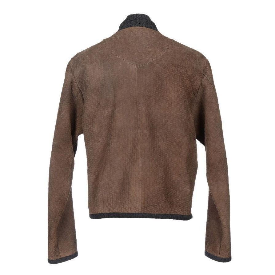 Dolce & Gabbana Elegant Leather & Wool Blend Jacket