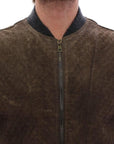Dolce & Gabbana Elegant Leather & Wool Blend Jacket
