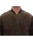 Dolce & Gabbana Elegant Leather & Wool Blend Jacket