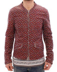 Dolce & Gabbana Exclusive Boxer Print Bordeaux Leather Jacket