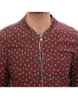 Dolce & Gabbana Exclusive Boxer Print Bordeaux Leather Jacket