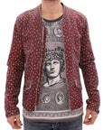 Dolce & Gabbana Exclusive Boxer Print Bordeaux Leather Jacket