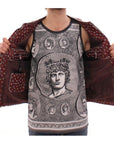 Dolce & Gabbana Exclusive Boxer Print Bordeaux Leather Jacket