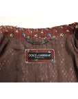 Dolce & Gabbana Exclusive Boxer Print Bordeaux Leather Jacket