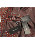 Dolce & Gabbana Exclusive Boxer Print Bordeaux Leather Jacket