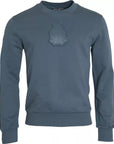 Dolce & Gabbana Blue Cotton Logo Patch Crew Neck Men Pullover Sweater