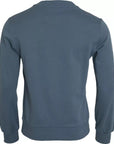 Dolce & Gabbana Blue Cotton Logo Patch Crew Neck Men Pullover Sweater