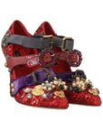 Dolce & Gabbana Red Bellucci Alta Moda Embellished Pumps