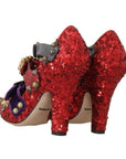 Dolce & Gabbana Red Bellucci Alta Moda Embellished Pumps