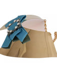 Dolce & Gabbana Gold Bow Crystal Embellished Runway Collar Necklace