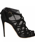 Dolce & Gabbana Black Suede Stilettos Booties Socks Shoes