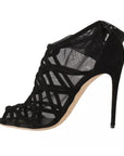 Dolce & Gabbana Black Suede Stilettos Booties Socks Shoes