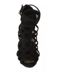 Dolce & Gabbana Black Suede Stilettos Booties Socks Shoes