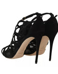 Dolce & Gabbana Black Suede Stilettos Booties Socks Shoes