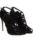 Dolce & Gabbana Black Suede Stilettos Booties Socks Shoes