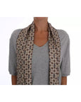 Dolce & Gabbana Gray Cotton Owl Silk Scarf Top T-shirt