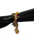 Dolce & Gabbana Multicolor Crystal Gold Tone Brass Bangle Bracelet