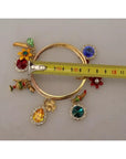 Dolce & Gabbana Multicolor Crystal Gold Tone Brass Bangle Bracelet