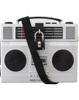 Dolce & Gabbana Silver Retro Radio Boombox Limited Edition Handmade Wood Bag