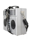 Dolce & Gabbana Silver Retro Radio Boombox Limited Edition Handmade Wood Bag