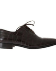 Dolce & Gabbana Brown Patterned Leather Dress Formal Shoes