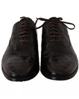 Dolce & Gabbana Brown Patterned Leather Dress Formal Shoes