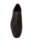 Dolce & Gabbana Brown Patterned Leather Dress Formal Shoes