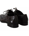 Dolce & Gabbana Brown Patterned Leather Dress Formal Shoes