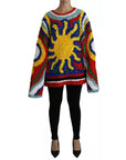 Dolce & Gabbana Multicolor Sun Ruffled Top Blouse Sweater