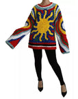 Dolce & Gabbana Multicolor Sun Ruffled Top Blouse Sweater