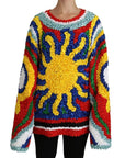 Dolce & Gabbana Multicolor Sun Ruffled Top Blouse Sweater