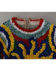 Dolce & Gabbana Multicolor Sun Ruffled Top Blouse Sweater