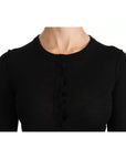 Dolce & Gabbana Black Virgin Wool Long Sleeve Top Blouse Top
